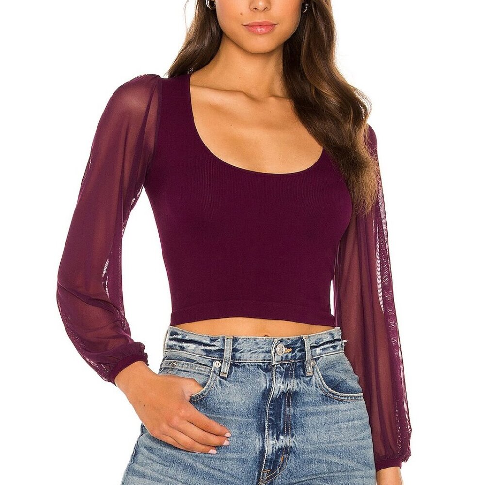 Free People Lost In Love Seamless Top in Raisin
